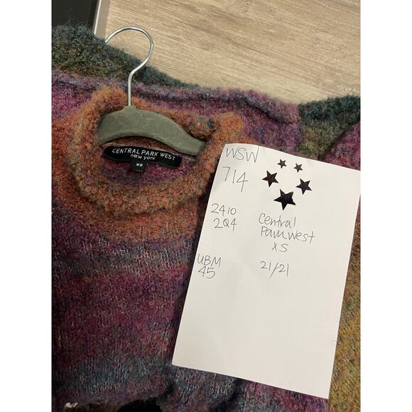 Central Park West Sweater XS Syndney Puff Sleeve in Twilight Multicolor - Picture 4 of 6